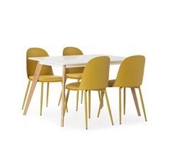 Juego de mesa y 4 sillas de comedor Kana 120x80