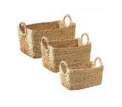 Pack de 3 cestas de jacinto de agua con asas