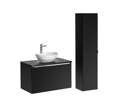 Conjunto lavabo individual y mueble columna Eros 46