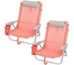 Pack ahorro 2 sillas playa Menorca multiposición c/cojín y bolsillo Aktive