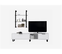 Conjunto mueble TV+ estantería ZENA , blanco