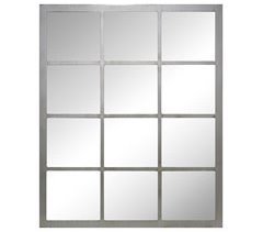 Espejo Ventana - Mod Siena Industrial - Espejo de Pared 80x120 color plata envejecida 120x1