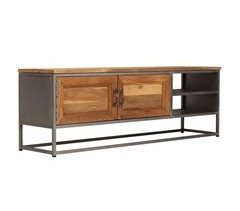 Mueble TV madera de teca reciclada acero 2502215