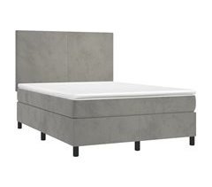 Cama box spring colchón y LED terciopelo - Diseño plano 140x190