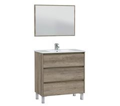 Mueble baño Devin 3 cajones espejo, sin lavabo, Nordik