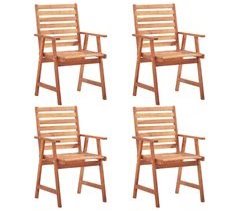 Set 4 sillas de comedor de exterior de madera