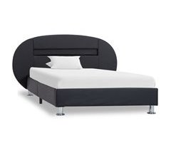 Estructura de cama con LED cuero sintético 90x200