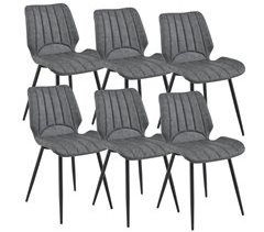 Set de 6x sillas de comedor Pohorje cuero sintético y metal