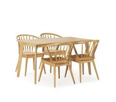 Juego de mesa y 4 sillas de comedor Mura 140x80