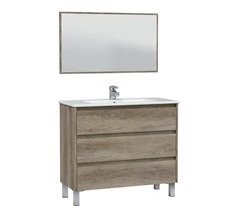 Mueble baño Devin 3 cajones espejo, sin lavabo, Nordik