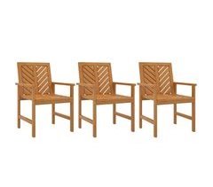 Set 3 sillas de comedor para jardín de madera maciza
