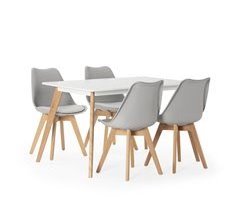 Juego de mesa y 4 sillas de comedor Klara 120x80