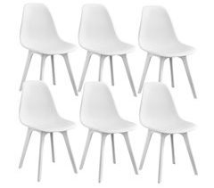 Set de 6 sillas de comedor Brevik diseño nórdico plástico
