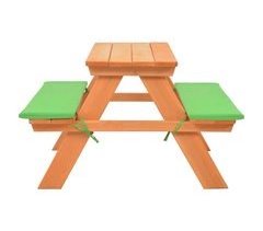 Mesa de pícnic infantil con bancos madera abeto