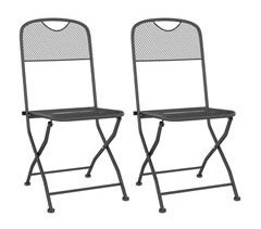 Set de 2 sillas de jardín plegable de malla metálica