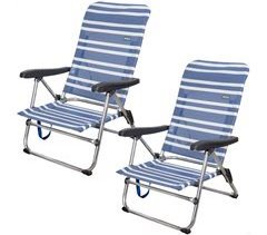 Pack ahorro 2 sillas playa Mykonos multiposición antivuelco 46,5x50x85 cm Aktive