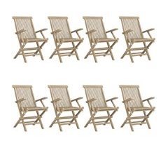 Set 8 sillas de jardín plegables de madera maciza