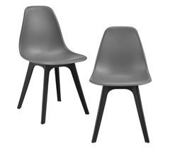 Set de 2 sillas de comedor Brevik diseño nórdico plástico