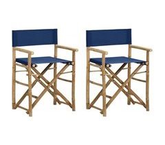 Set 2 sillas plegables de director de bambú y lona