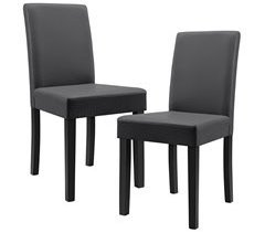 2x sillas tapizadas de cuero sintético Patas de madera