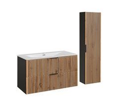 Conjunto mueble lavabo individual encastrado y columna Gaia