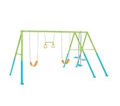 Columpio jardín infantil doble con balancín y trapecio INTEX