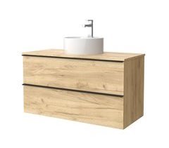 Mueble de baño Nabua con tirador de pestaña | Lavabo sobre encimera 100