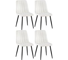 Set de 4 sillas de salón Dijon en tela o terciopelo