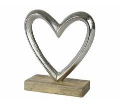 Figura de corazón decorativo LAURA plata