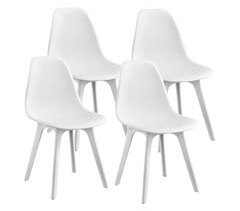 Set de 4 sillas de comedor Brevik diseño nórdico plástico