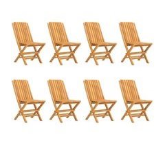 Set 8 sillas de jardín plegables de madera maciza teca