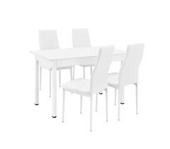 Set de comedor Jørpeland  mesa de comedor con 4 sillas MDF acero 120x60