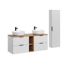 Conjunto mueble doble lavabo 2 nichos y columna Adriel 46