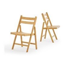 Juego de 2 sillas plegables Gran uso en interiores bambú