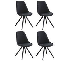 Set de 4 sillas de comedor Pegleg en tela con patas redondas