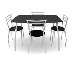 Conjunto de Mesa Fija + 4 Sillas SARA