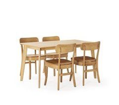 Juego de mesa y 4 sillas de comedor Nala 140x80