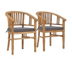 Set de 2 sillas de jardín de madera maciza
