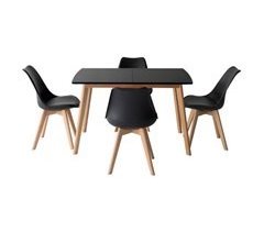 Conjunto de mesa extensible HELGA y 4 sillas NORA