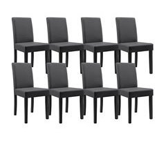 8x sillas tapizadas de piel sintética con patas de mader