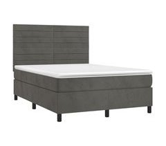 Cama box spring colchón y LED terciopelo - Rayas horizontales 140x200