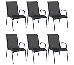 Set 6 sillas de jardín de acero y textilene