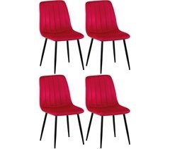Set de 4 sillas de salón Dijon en tela o terciopelo