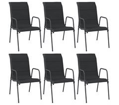 Set 6 sillas de jardín de acero y textilene