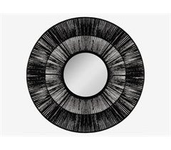 Espejo de pared circular en negro - ETHNIC