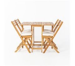 VIENA set mesa + 4 sillas color natural