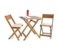 Conjunto de mesa y sillas de jardín plegables de madera