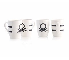 Set mug BLACK&WHITE 4 piezas marca BENETTON