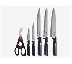 Set de 5 cuchillos + tijeras KYOTO BLANCO