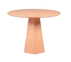 Mesa de comedor con pie central en madera 100x100